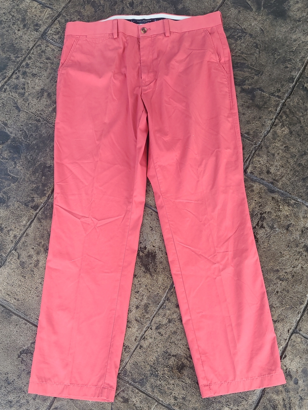 Tailorbyrd Mens 36 x 32 Salmon Straight Leg Flat Front Chino Pants